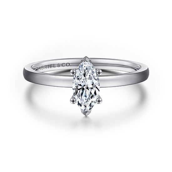 Gabriel - 14K White Gold Marquise Diamond Engagement Ring