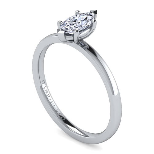 14K White Gold Marquise Diamond Engagement Ring