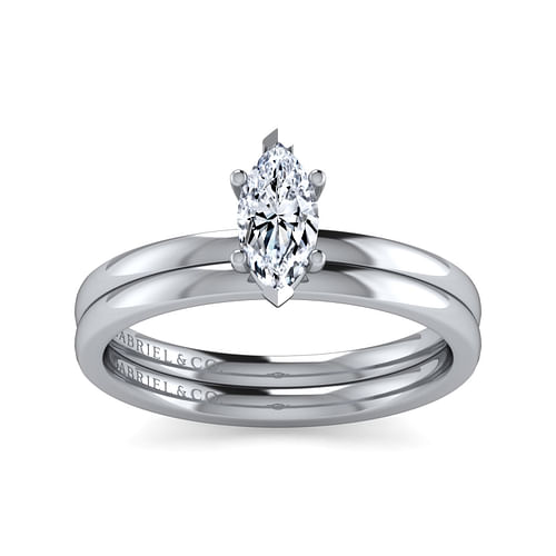 14K White Gold Marquise Diamond Engagement Ring