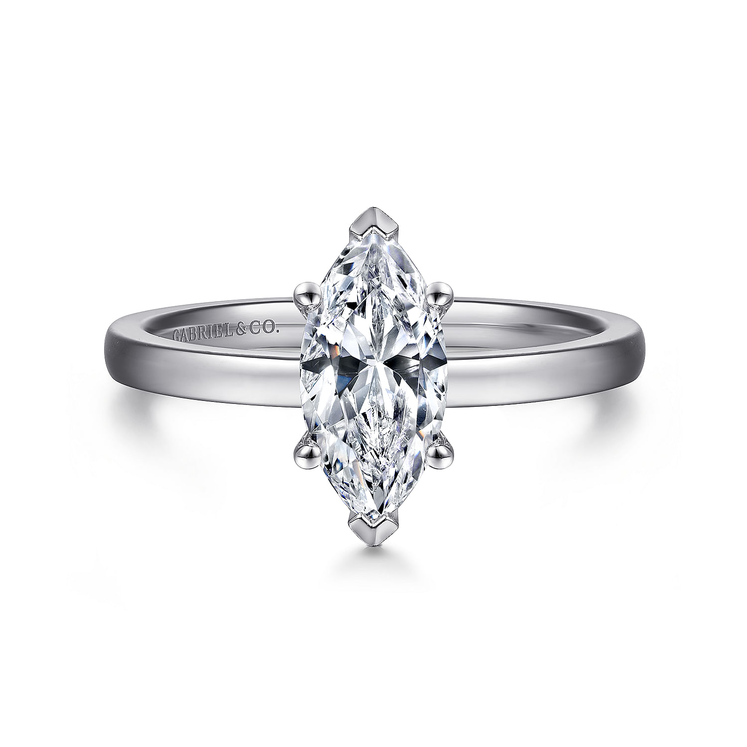 Gabriel - 14K White Gold Marquise Diamond Engagement Ring