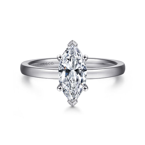 14K White Gold Marquise Diamond Engagement Ring