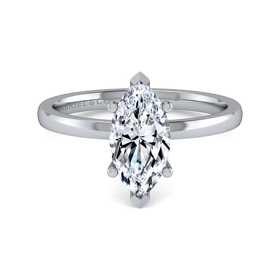 Gabriel - 14K White Gold Marquise Diamond Engagement Ring