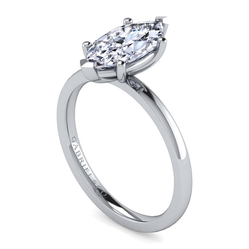 14K White Gold Marquise Diamond Engagement Ring