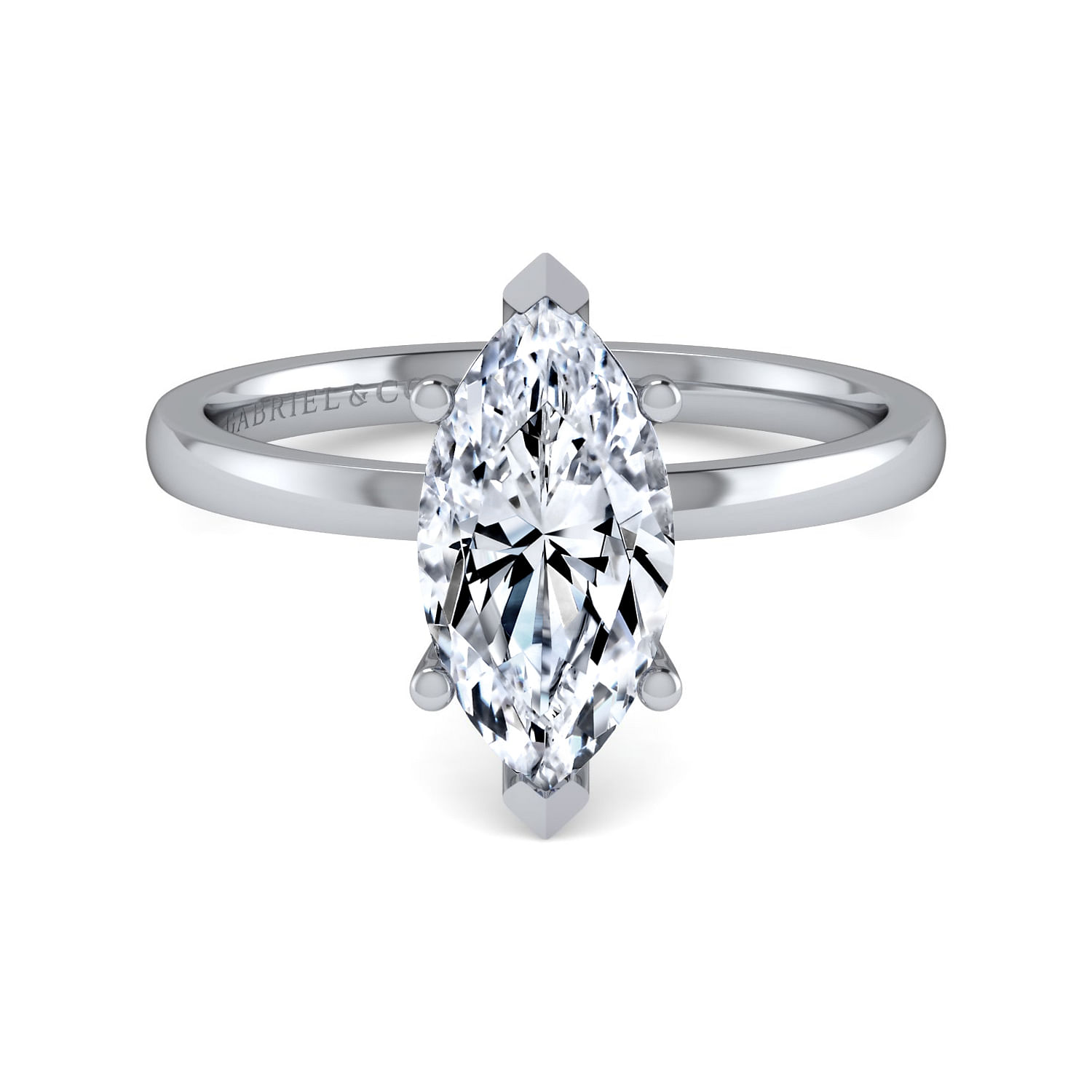 Gabriel - 14K White Gold Marquise Diamond Engagement Ring