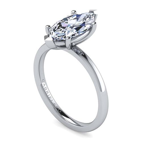 14K White Gold Marquise Diamond Engagement Ring