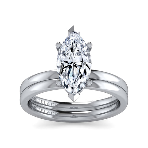 14K White Gold Marquise Diamond Engagement Ring