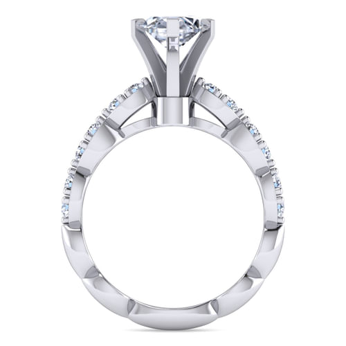 14K White Gold Marquise Diamond Engagement Ring