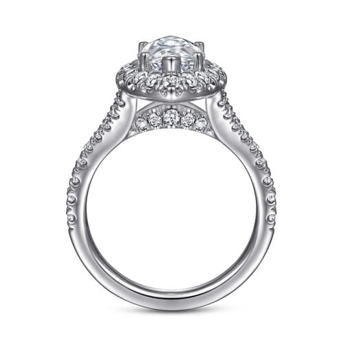 14K White Gold Marquise Halo Diamond Engagement Ring 14K White Gold Marquise Halo Diamond Engagement Ring