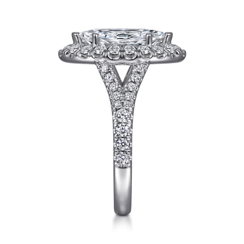 14K White Gold Marquise Halo Diamond Engagement Ring 14K White Gold Marquise Halo Diamond Engagement Ring