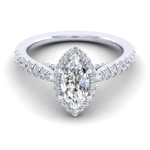 14K White Gold Marquise Halo Diamond Engagement Ring 14K White Gold Marquise Halo Diamond Engagement Ring