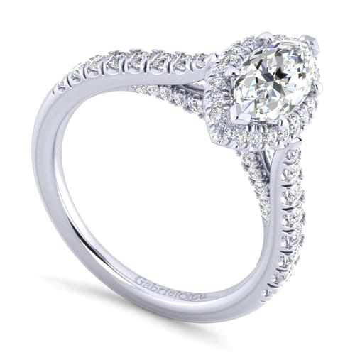 14K White Gold Marquise Halo Diamond Engagement Ring 14K White Gold Marquise Halo Diamond Engagement Ring