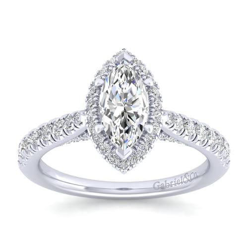 14K White Gold Marquise Halo Diamond Engagement Ring 14K White Gold Marquise Halo Diamond Engagement Ring