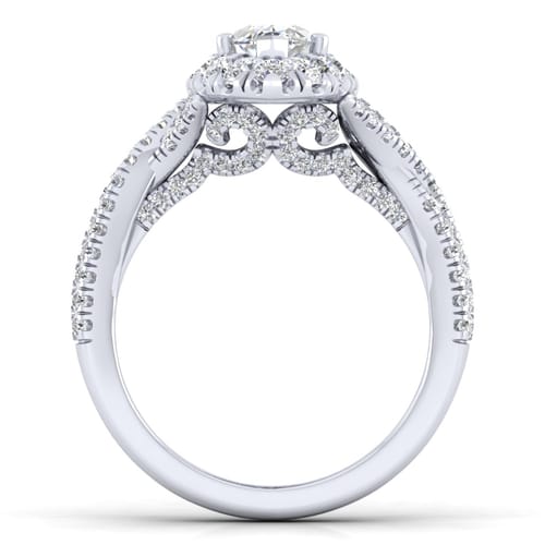 14K White Gold Marquise Halo Diamond Engagement Ring 14K White Gold Marquise Halo Diamond Engagement Ring