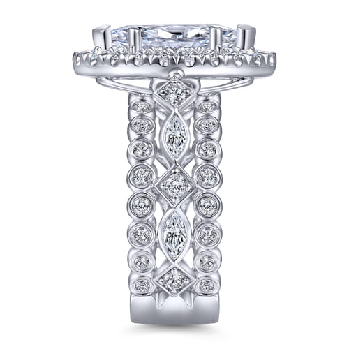 14K White Gold Marquise Halo Diamond Engagement Ring 14K White Gold Marquise Halo Diamond Engagement Ring