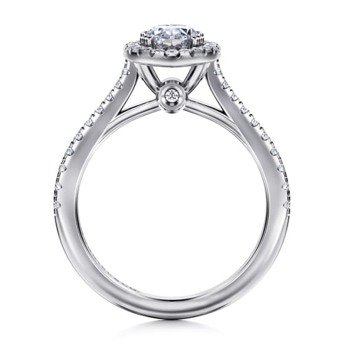 14K White Gold Marquise Halo Diamond Engagement Ring