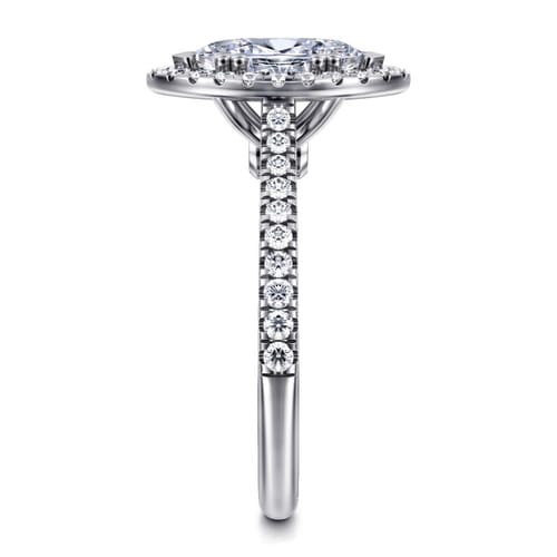14K White Gold Marquise Halo Diamond Engagement Ring