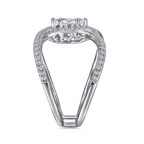 14K White Gold Marquise Halo Diamond Engagement Ring 14K White Gold Marquise Halo Diamond Engagement Ring