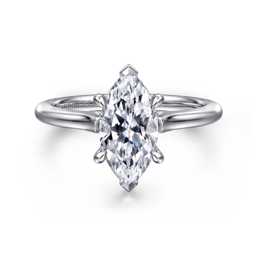 14K White Gold Marquise Shape  Diamond Engagement Ring