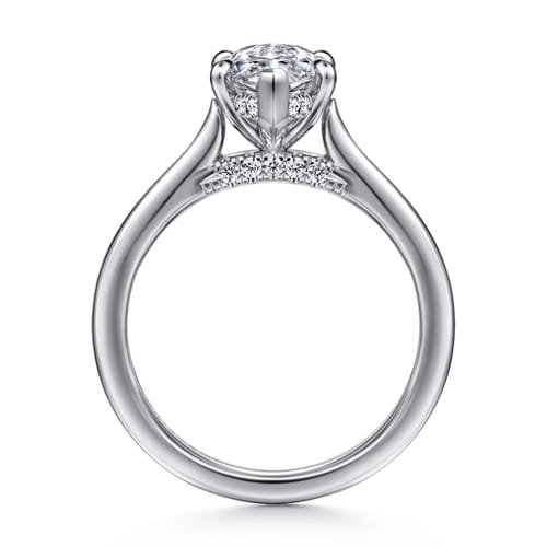 14K White Gold Marquise Shape  Diamond Engagement Ring