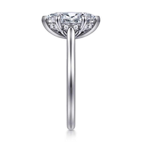 14K White Gold Marquise Shape  Diamond Engagement Ring
