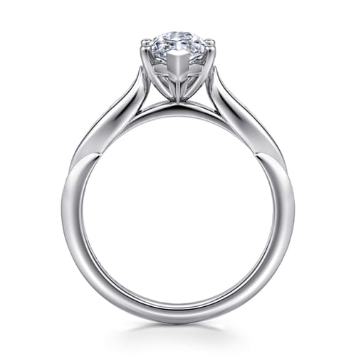 14K White Gold Marquise Shape Diamond Channel Set Engagement Ring