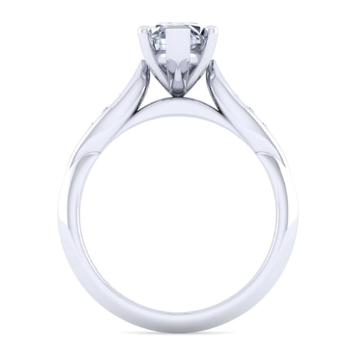 14K White Gold Marquise Shape Diamond Channel Set Engagement Ring