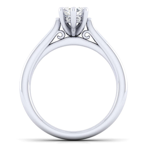 14K White Gold Marquise Shape Diamond Channel Set Engagement Ring