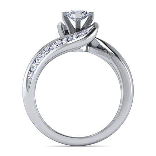 14K White Gold Marquise Shape Diamond Channel Set Engagement Ring