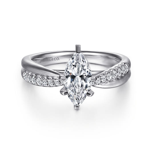 Gabriel - 14K White Gold Marquise Shape Diamond Engagement Ring Gabriel - 14K White Gold Marquise Shape Diamond Engagement Ring