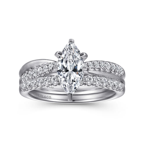 14K White Gold Marquise Shape Diamond Engagement Ring 14K White Gold Marquise Shape Diamond Engagement Ring