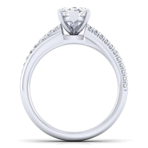 14K White Gold Marquise Shape Diamond Engagement Ring