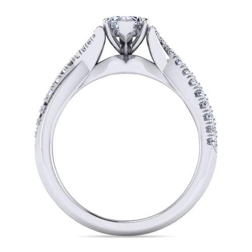 14K White Gold Marquise Shape Diamond Engagement Ring