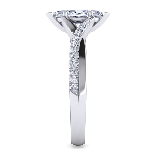 14K White Gold Marquise Shape Diamond Engagement Ring