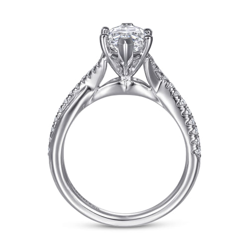 14K White Gold Marquise Shape Diamond Engagement Ring