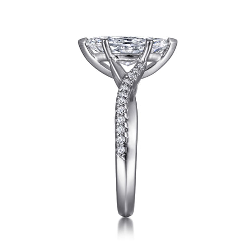 14K White Gold Marquise Shape Diamond Engagement Ring