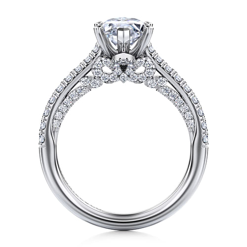 14K White Gold Marquise Shape Diamond Engagement Ring