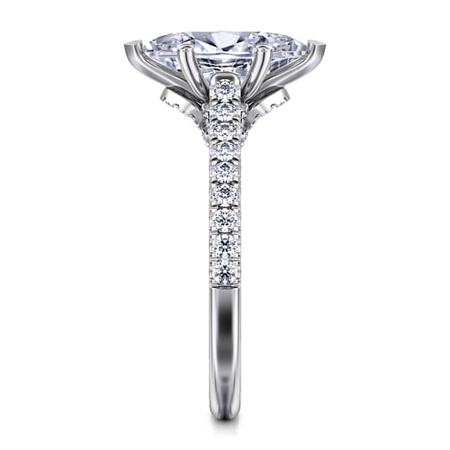 14K White Gold Marquise Shape Diamond Engagement Ring