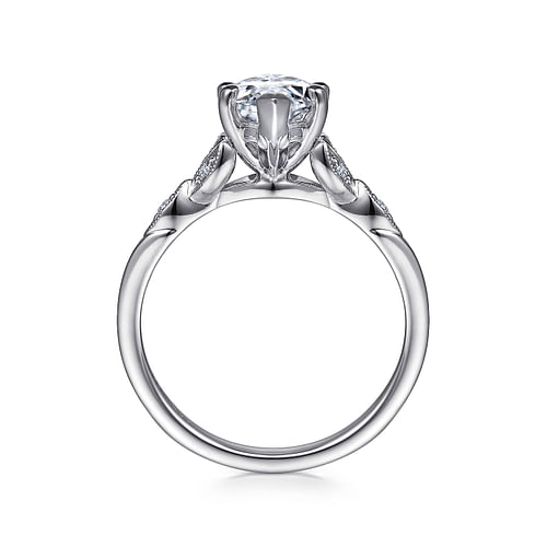 14K White Gold Marquise Shape Diamond Engagement Ring
