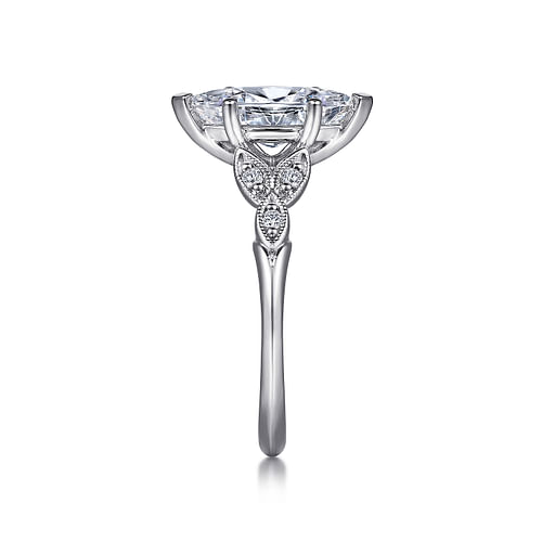 14K White Gold Marquise Shape Diamond Engagement Ring