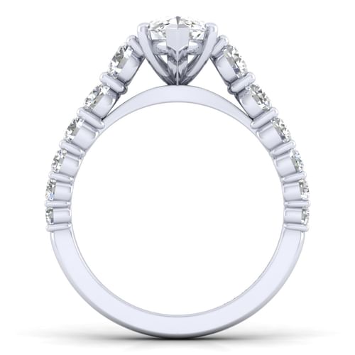 14K White Gold Marquise Shape Diamond Engagement Ring