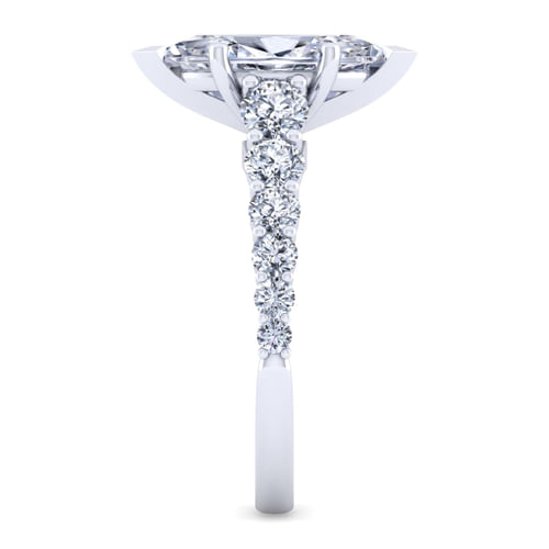 14K White Gold Marquise Shape Diamond Engagement Ring