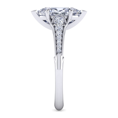 14K White Gold Marquise Shape Diamond Engagement Ring