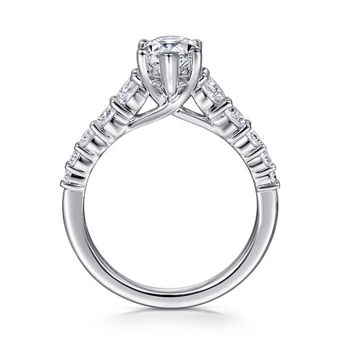 14K White Gold Marquise Shape Diamond Engagement Ring