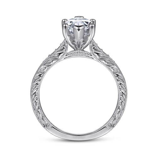 14K White Gold Marquise Shape Diamond Engagement Ring