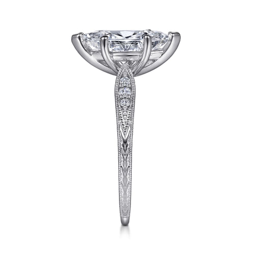 14K White Gold Marquise Shape Diamond Engagement Ring