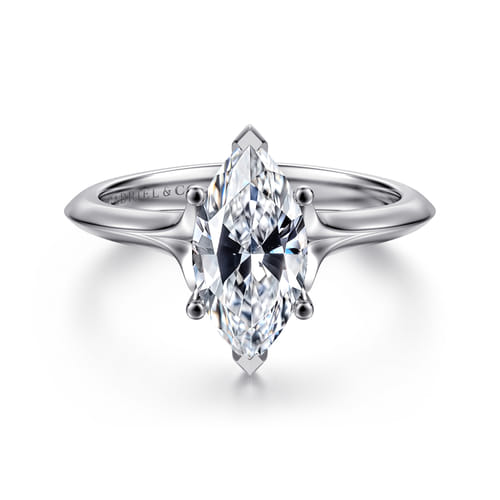 14K White Gold Marquise Shape Diamond Engagement Ring