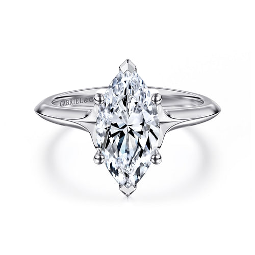14K White Gold Marquise Shape Diamond Engagement Ring