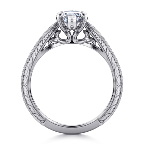 14K White Gold Marquise Shape Diamond Engagement Ring