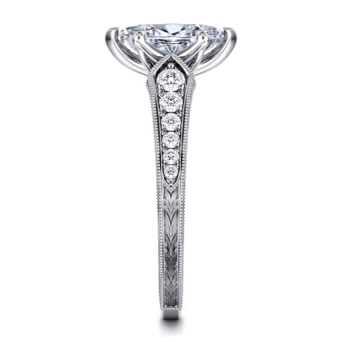 14K White Gold Marquise Shape Diamond Engagement Ring