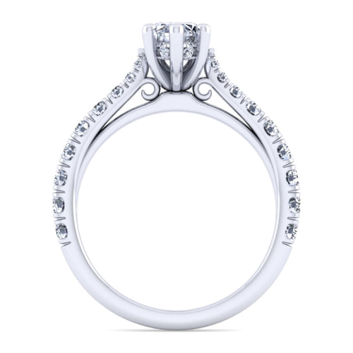 14K White Gold Marquise Shape Diamond Engagement Ring